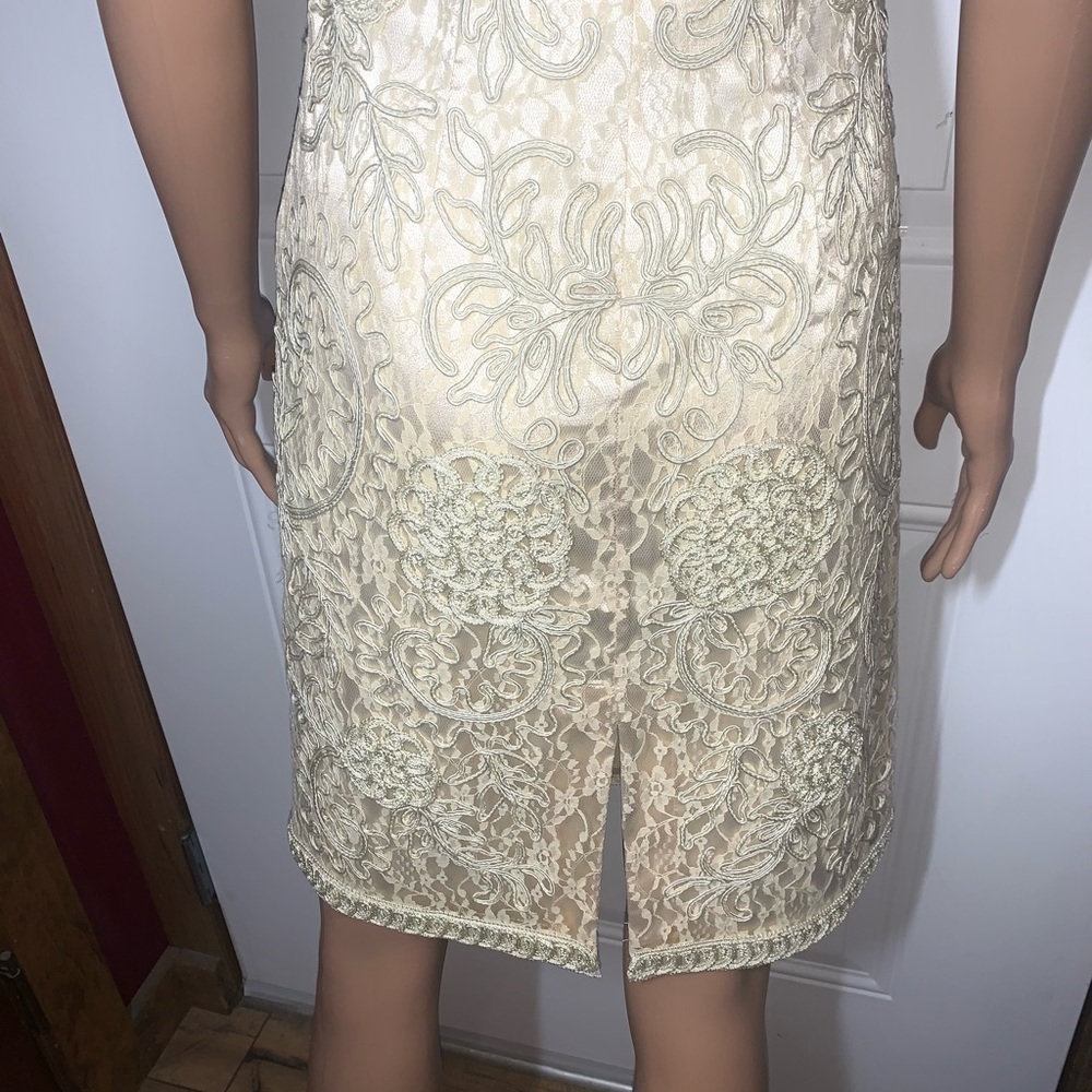 Sue Wong Cocktail Dress with matching Wrap Gold size 2 - Picture 10 of 14